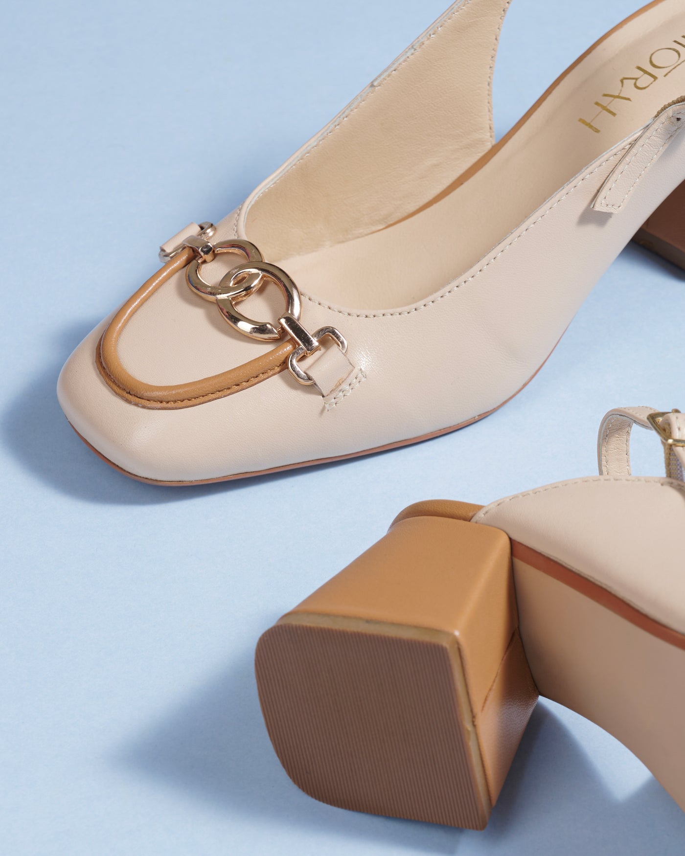 Elle Leather Block Heels