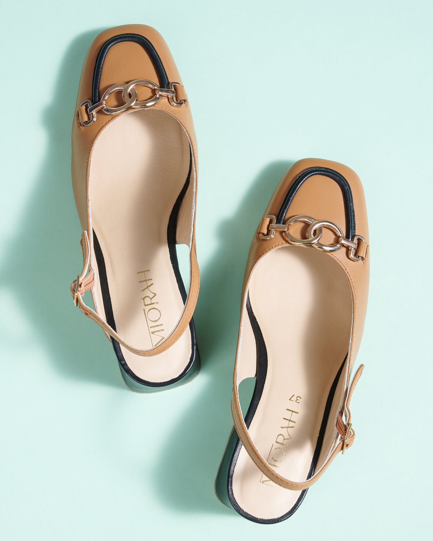 Elle Leather Block Heels