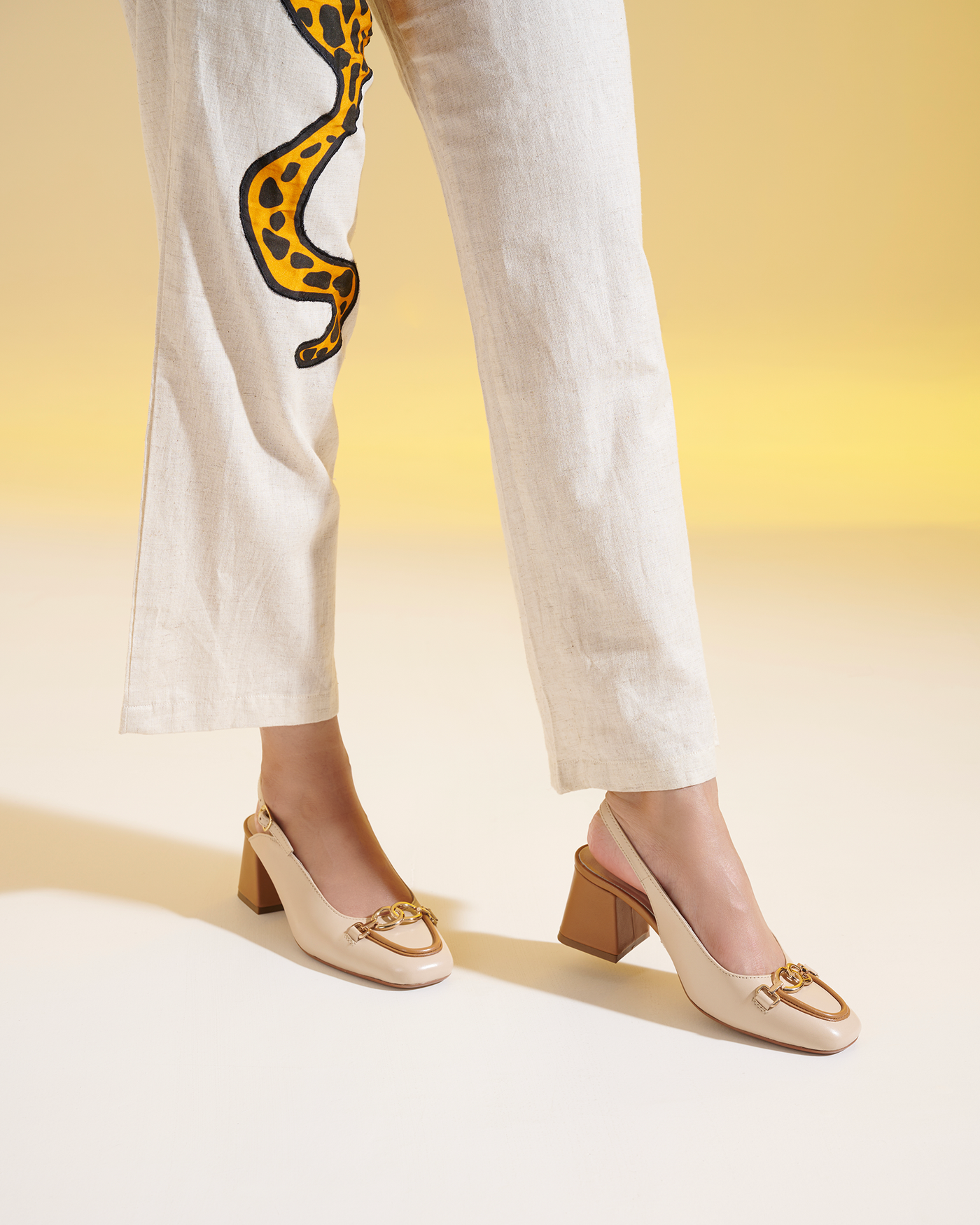 Elle Leather Block Heels