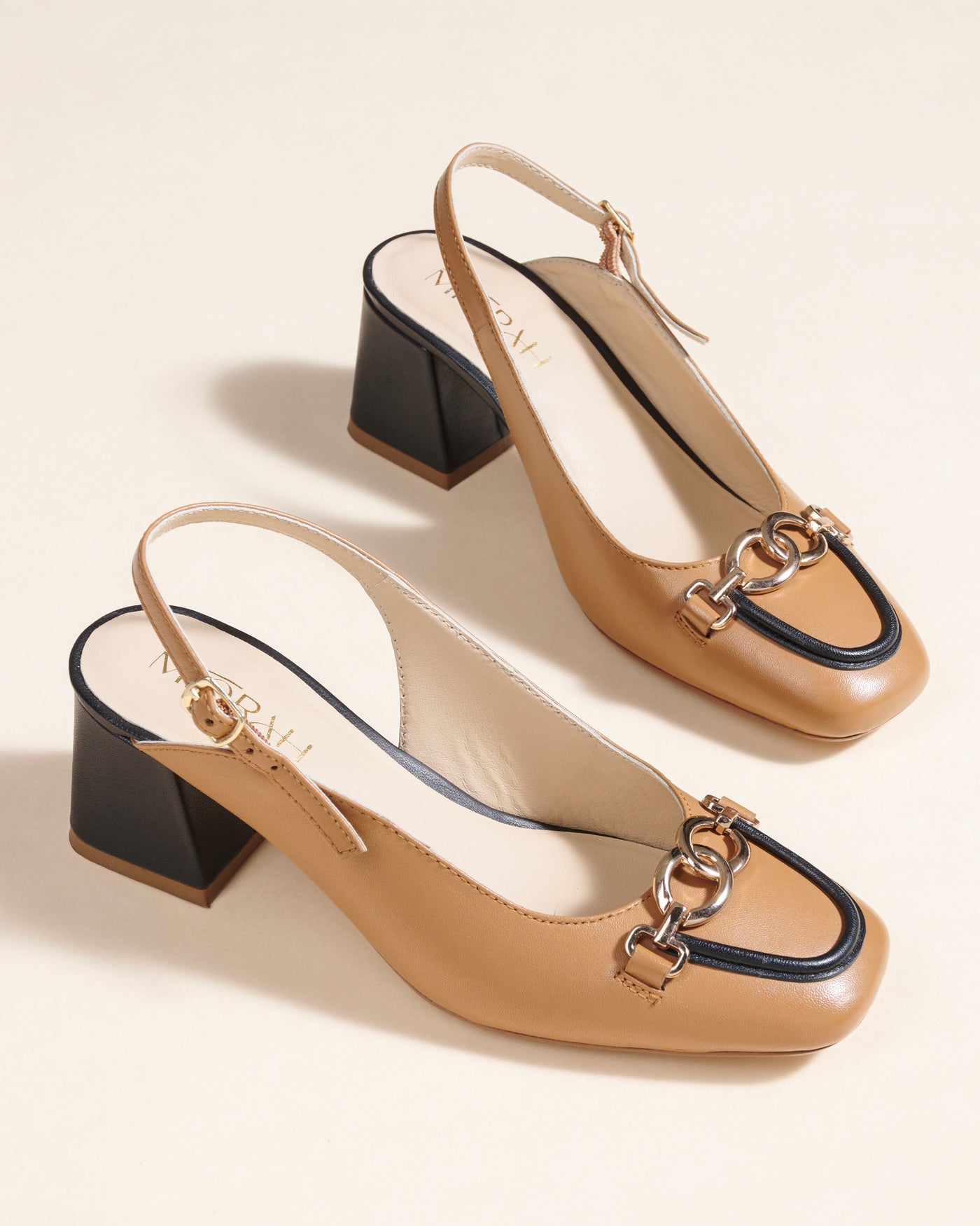 Elle Leather Block Heels