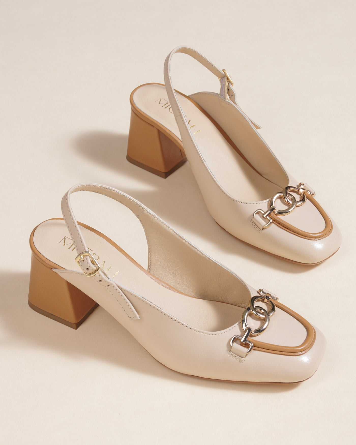 Elle Leather Block Heels