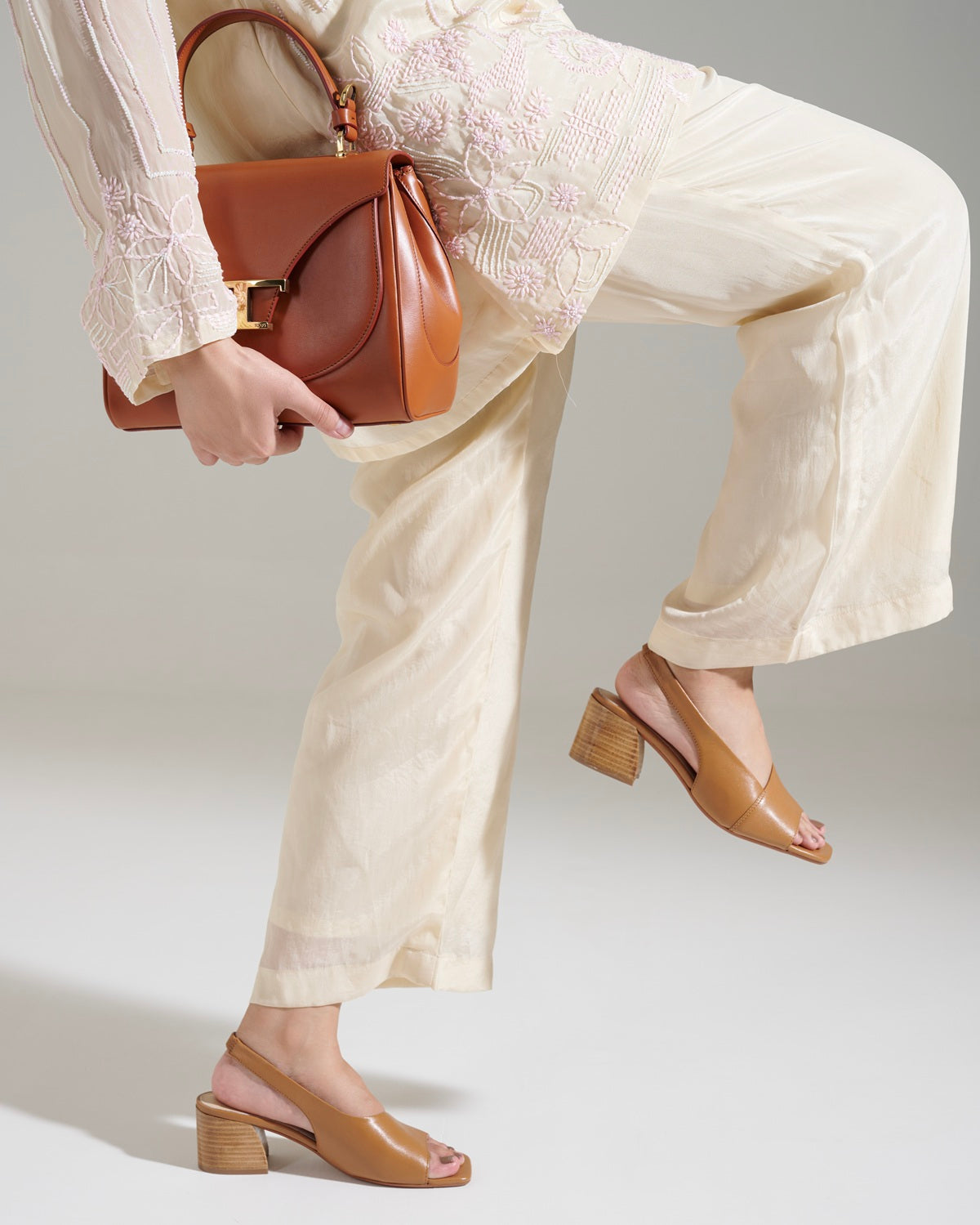 Kendi Leather Block Heels