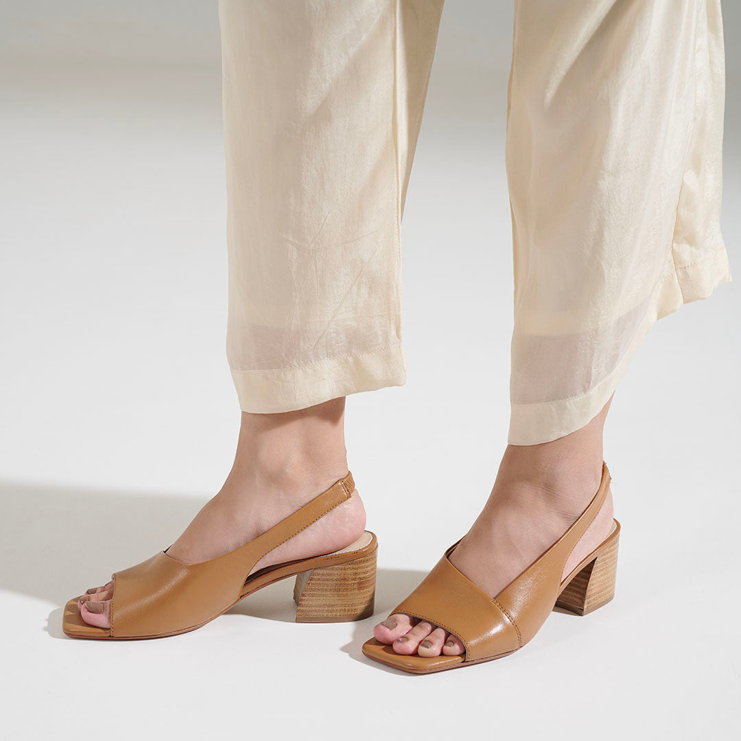 Kendi Leather Block Heels