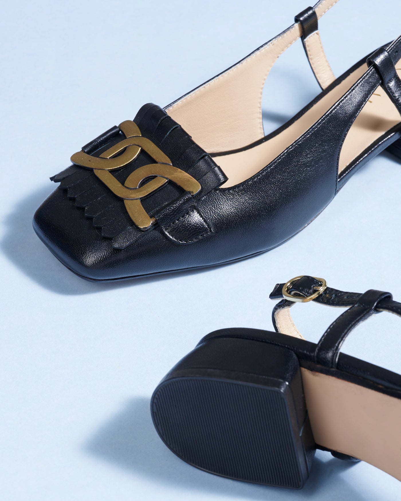 Astra Leather Block Heels