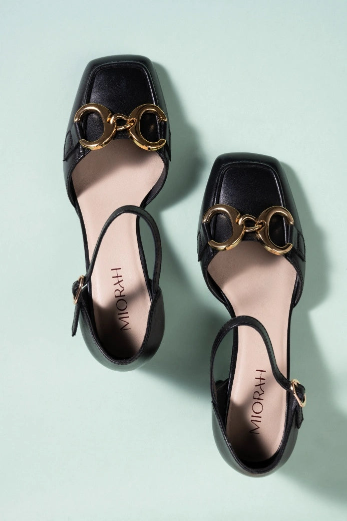 Empress Leather Praty Block Heels