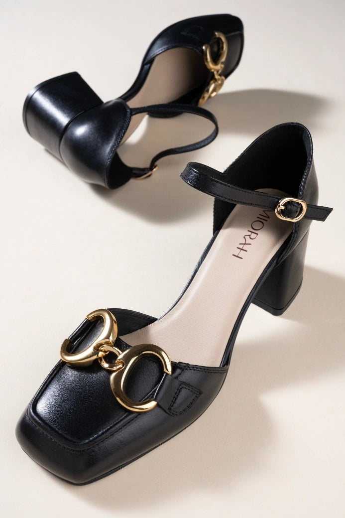 Empress Leather Praty Block Heels