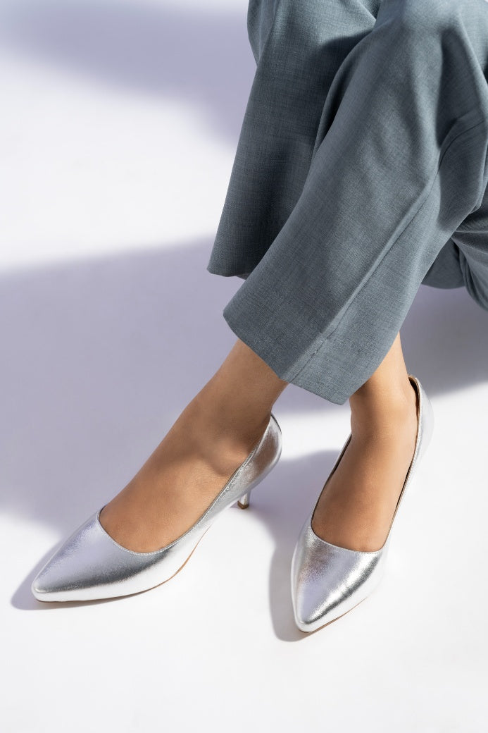 Posh Metllic Leather Pumps