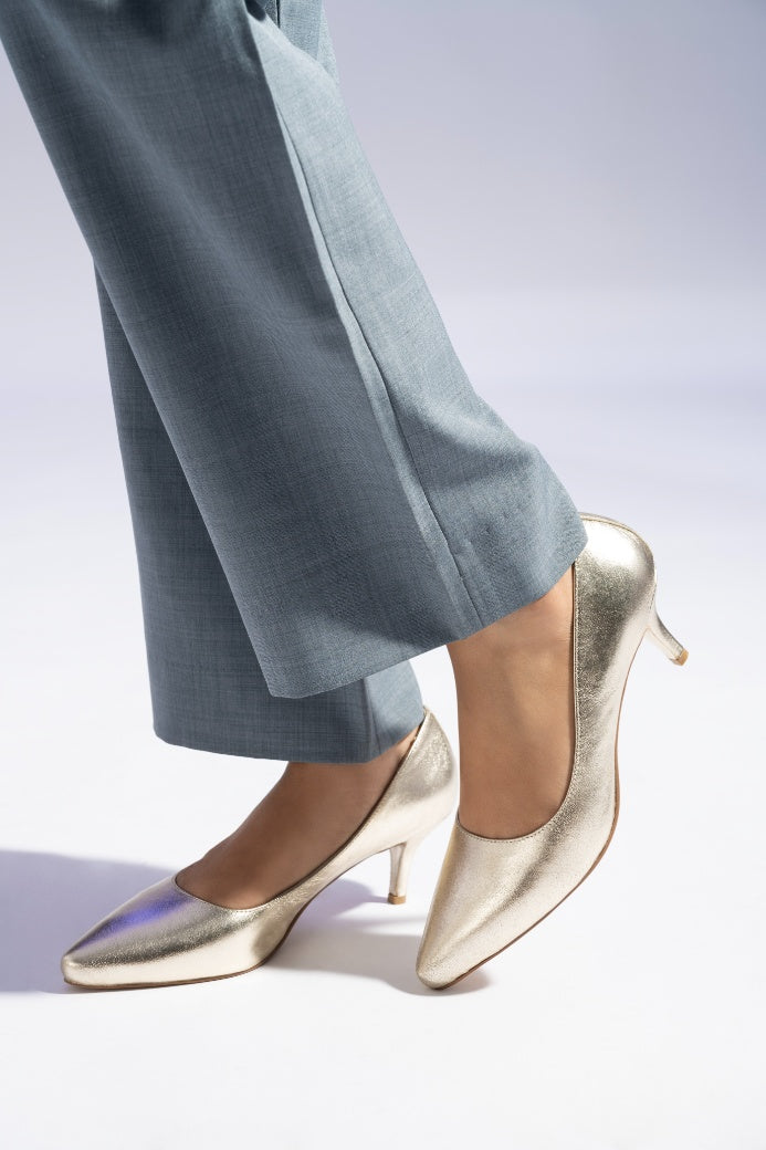 Posh Metllic Leather Pumps
