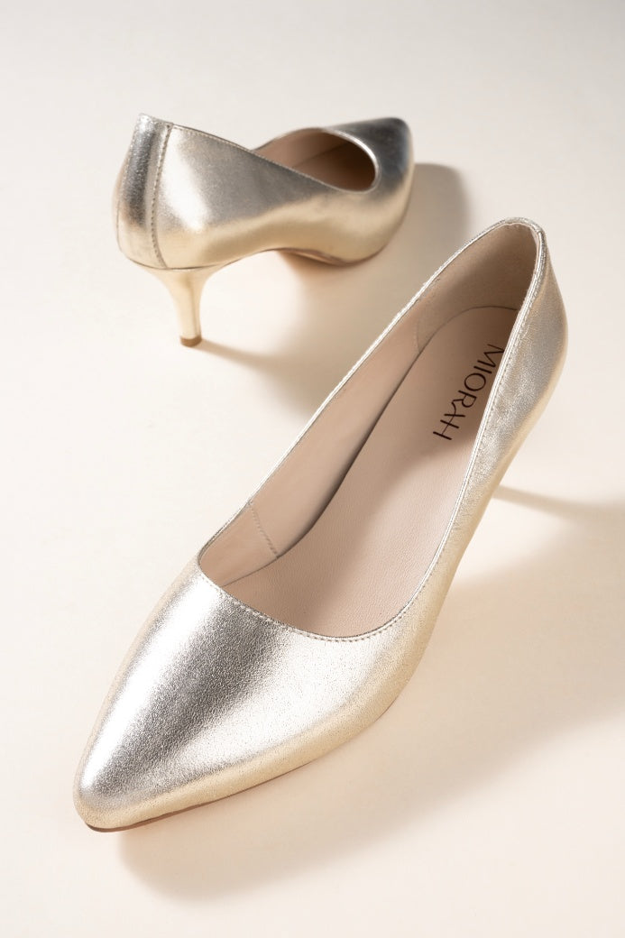 Posh Metllic Leather Pumps