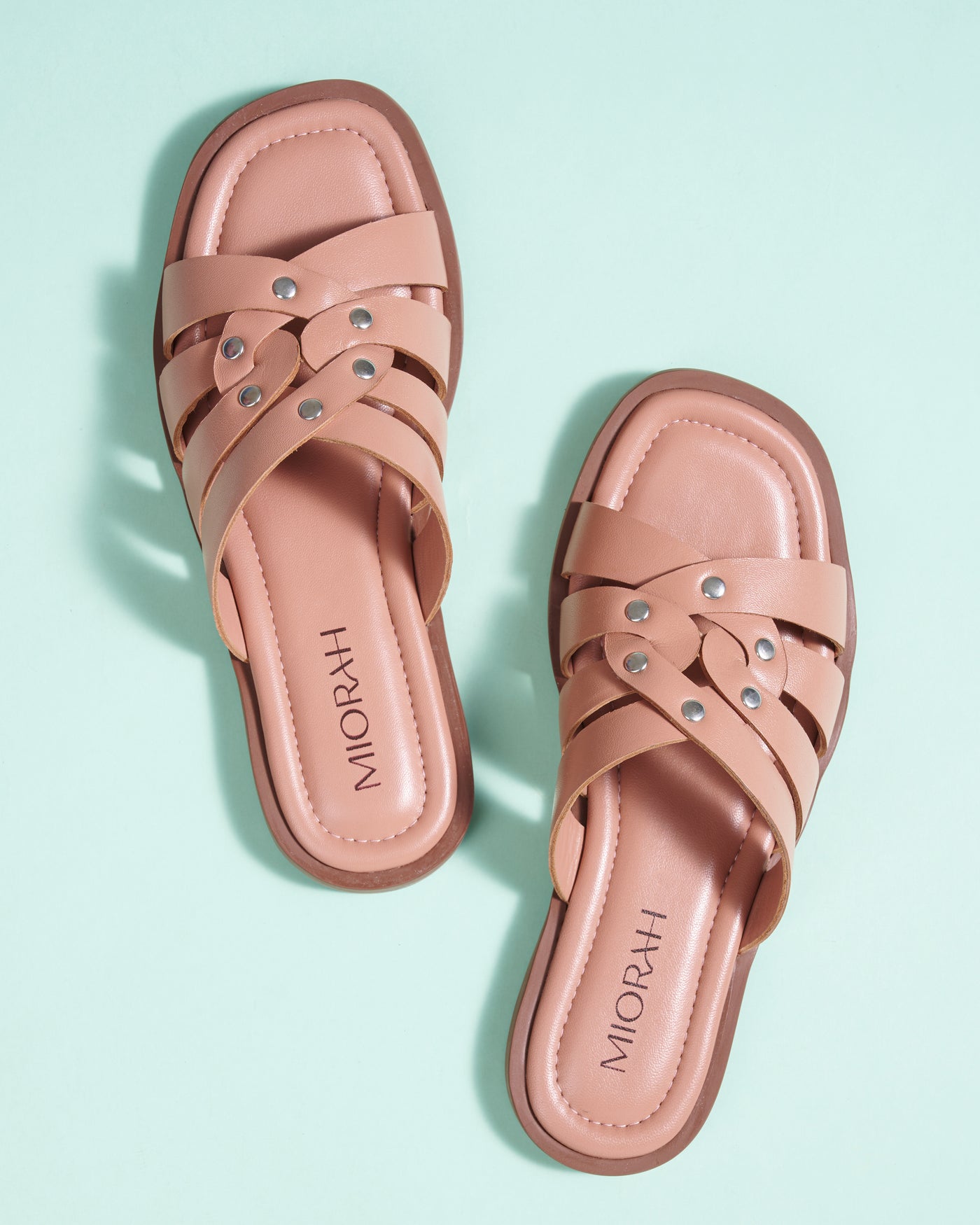 Ivy Leather Stud Flats