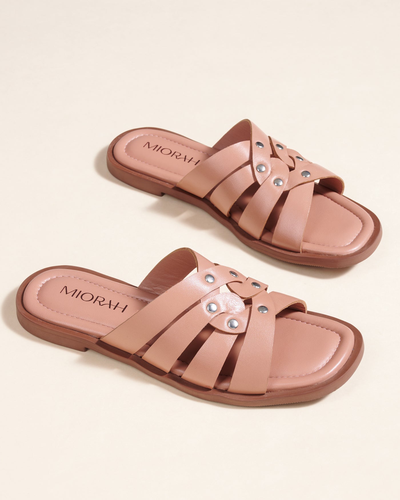 Ivy Leather Stud Flats