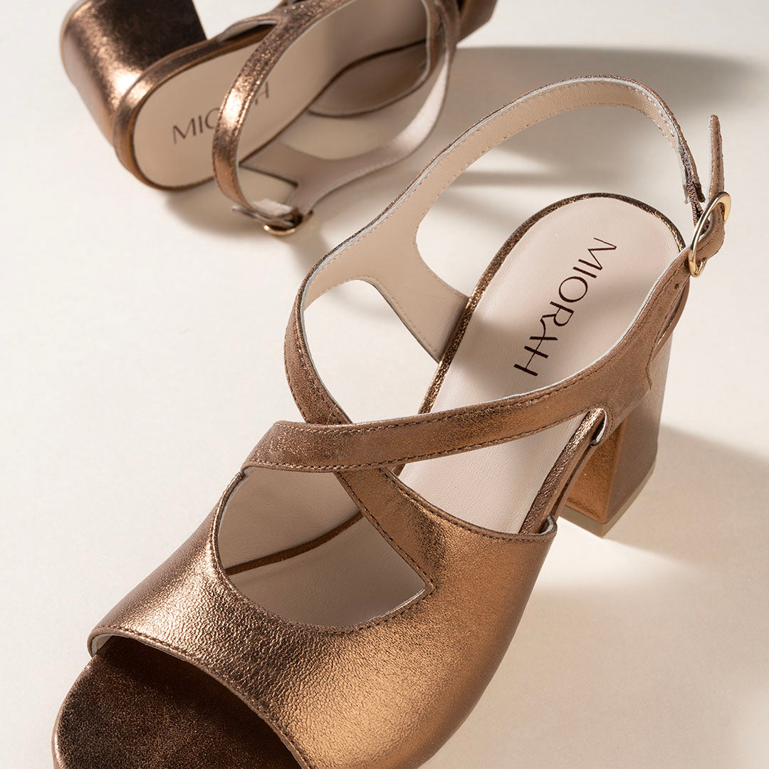 Eclat Metallic Leather Party Heels