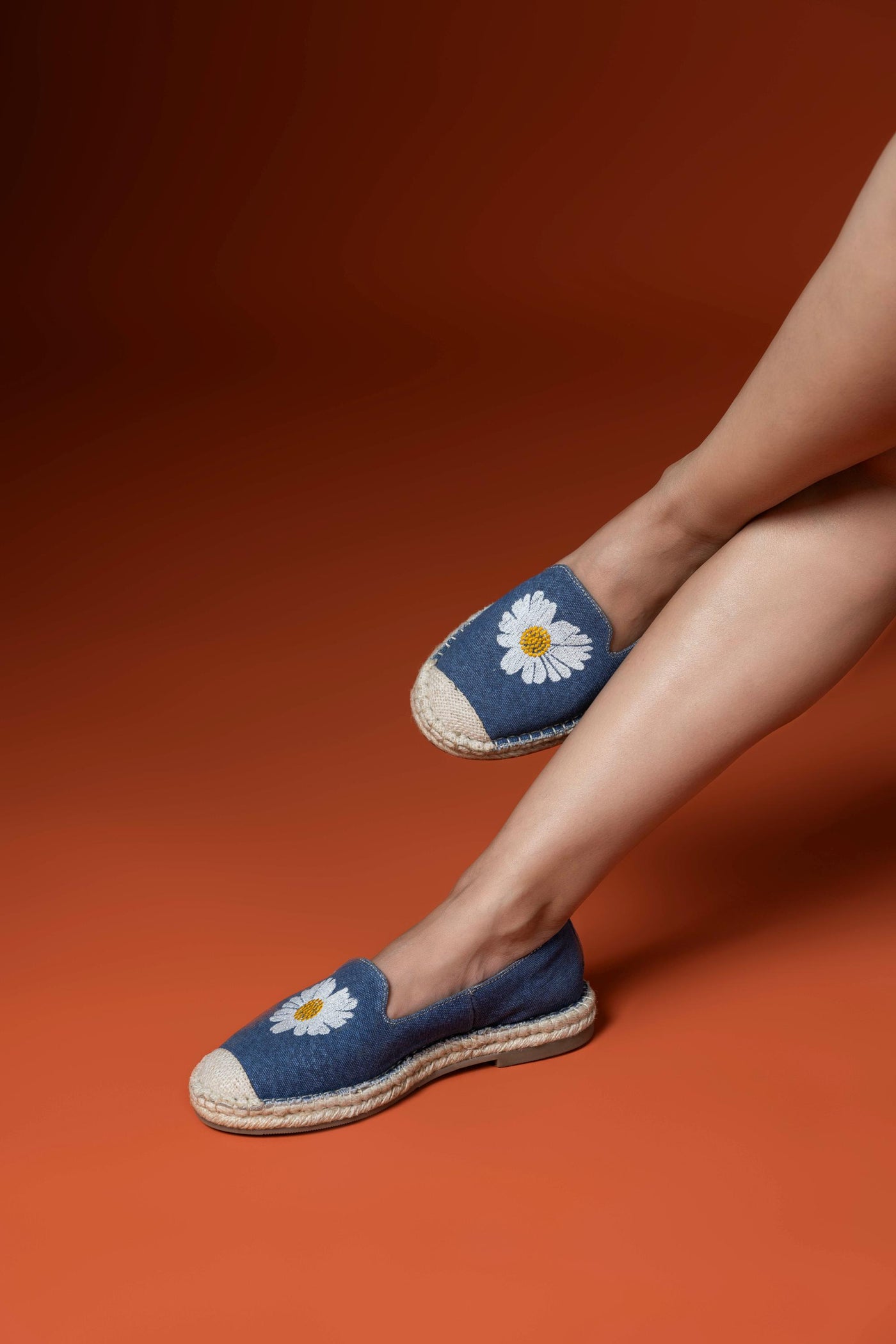 Florin Denim Embroidered Espadrilles