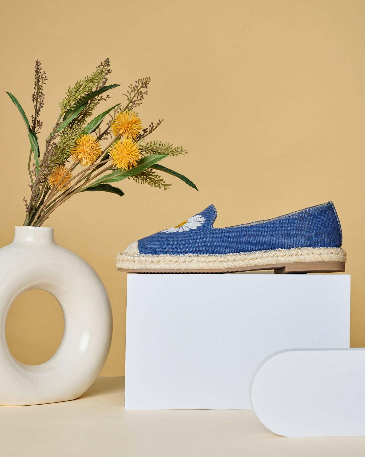 Florin Denim Embroidered Espadrilles
