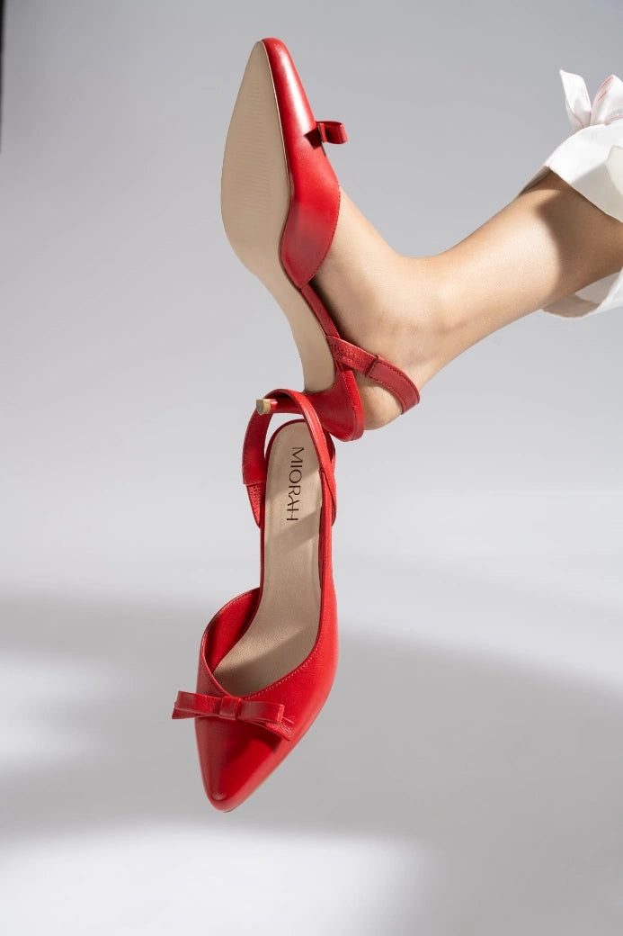 Grace Leather Bow Pumps