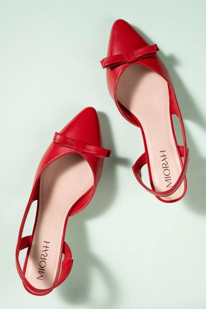 Grace Leather Bow Pumps