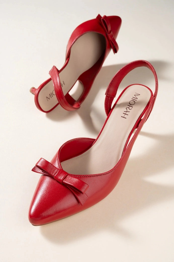 Grace Leather Bow Pumps