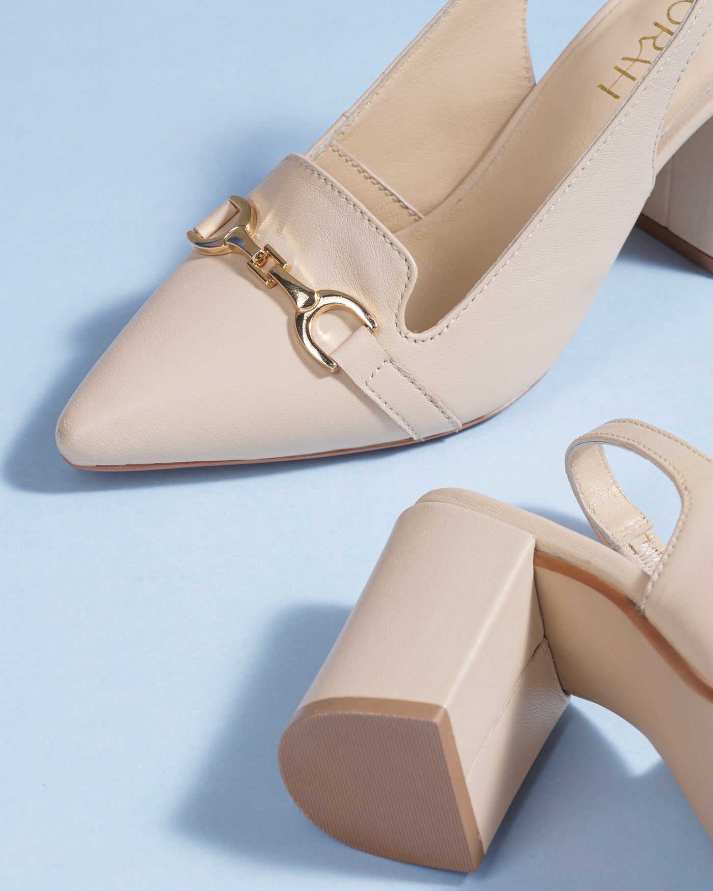 Elena Leather Block Heels