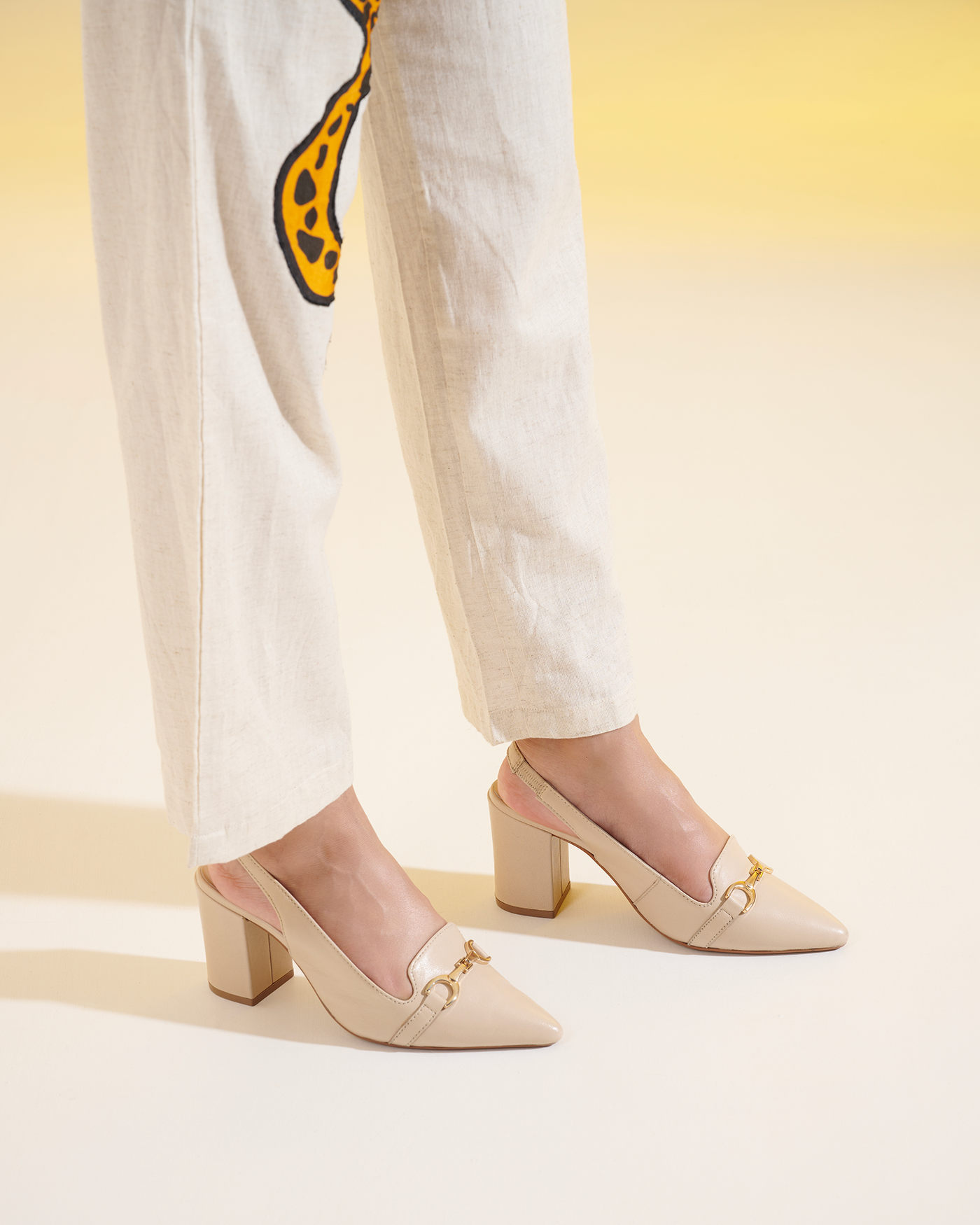 Elena Leather Block Heels