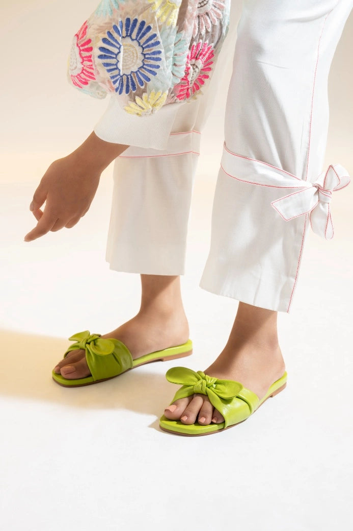 Mist Leather Comfort Flats