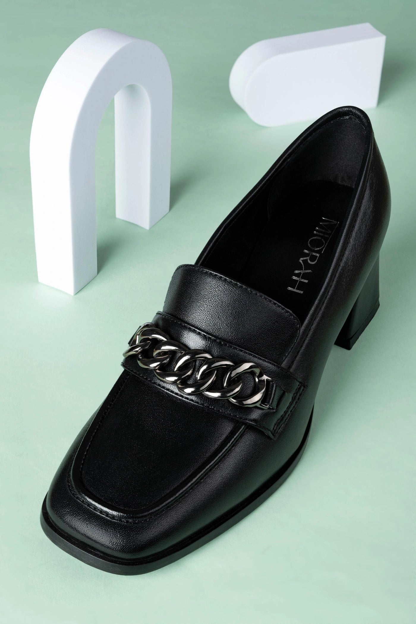 Chic Leather Block Heels