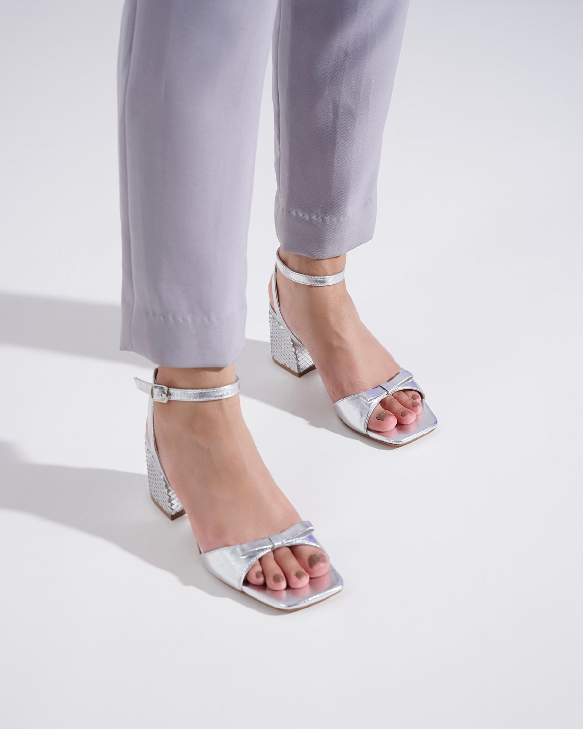 Kiara Metallic Leather Block Heels