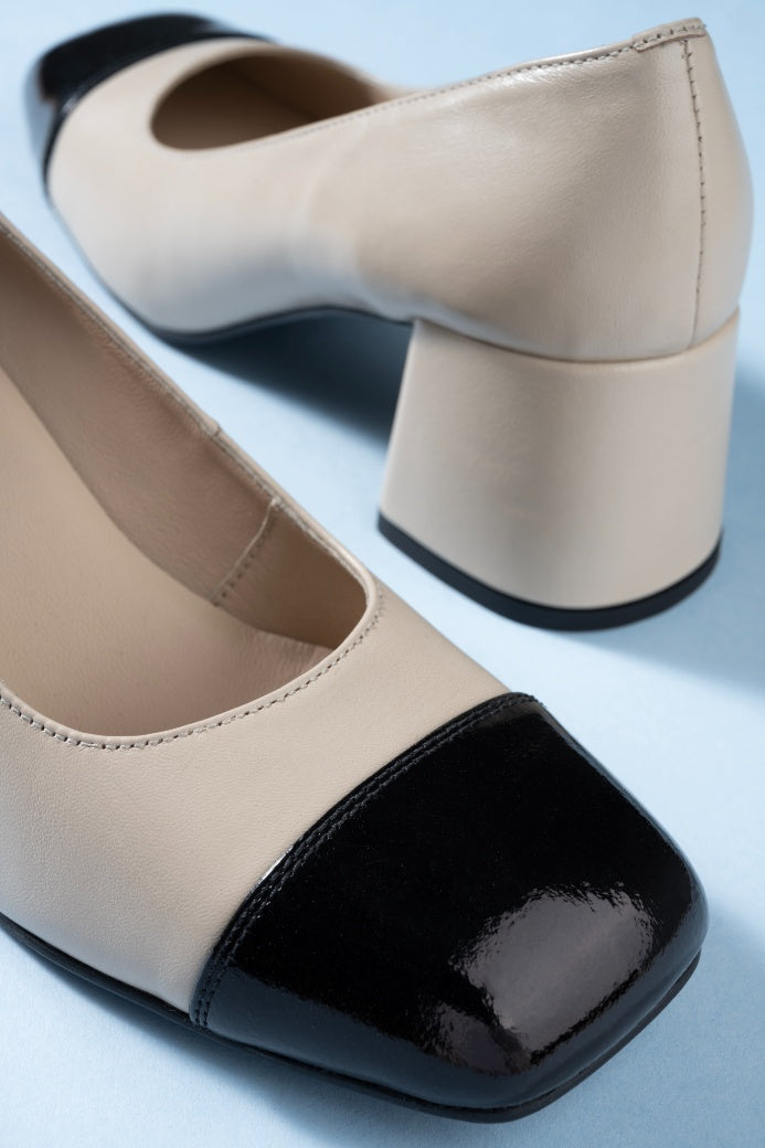 Radiant Leather Block Heels