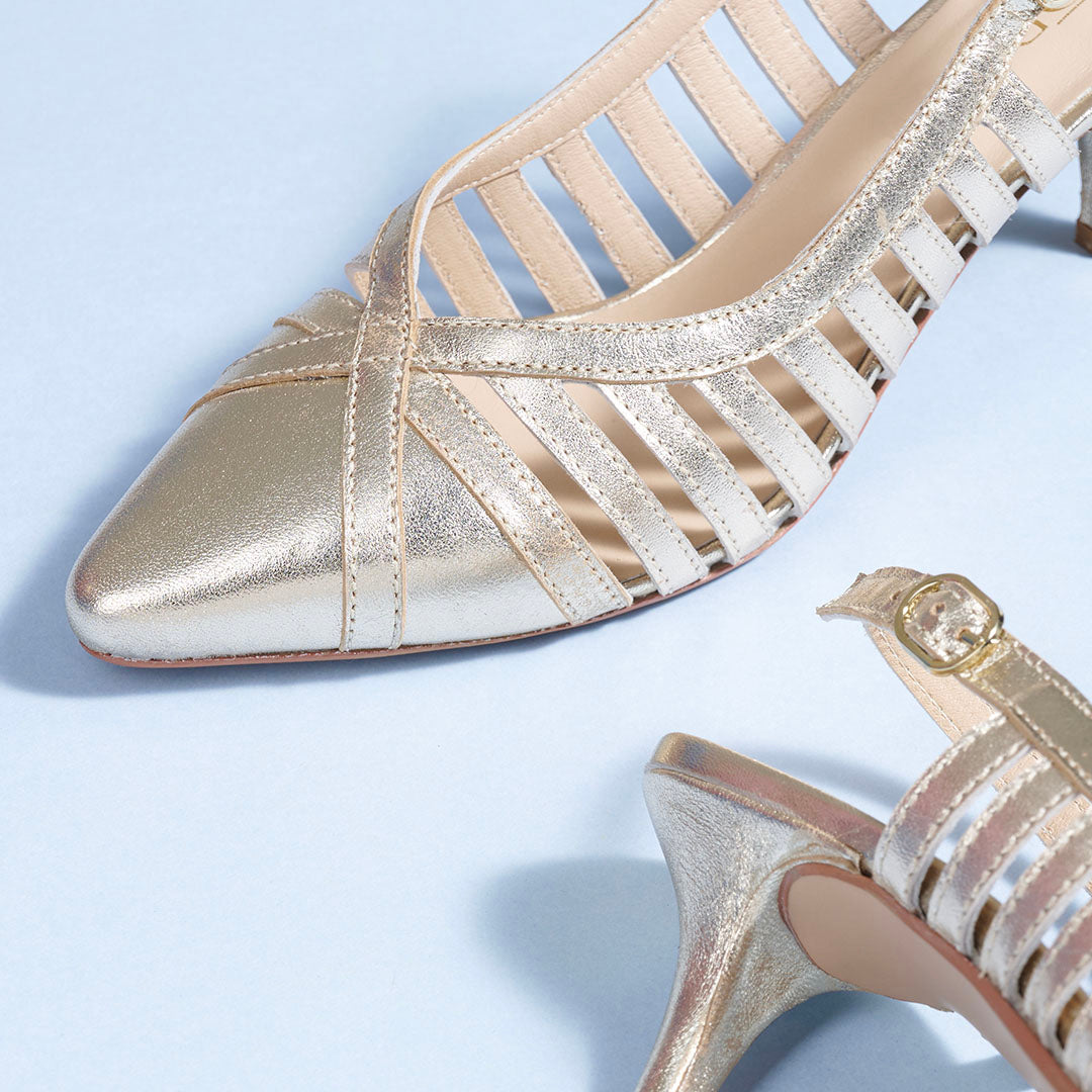 Aviva Metallic Leather Stilletos