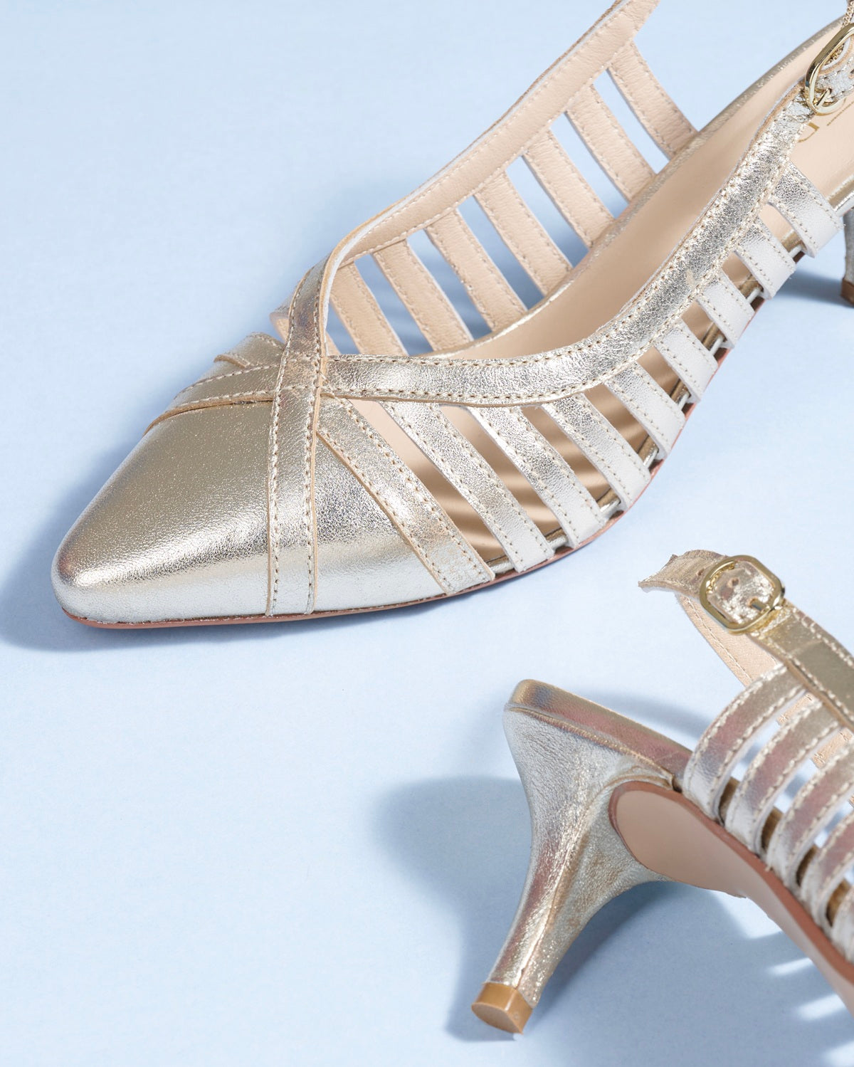 Aviva Metallic Leather Stilletos