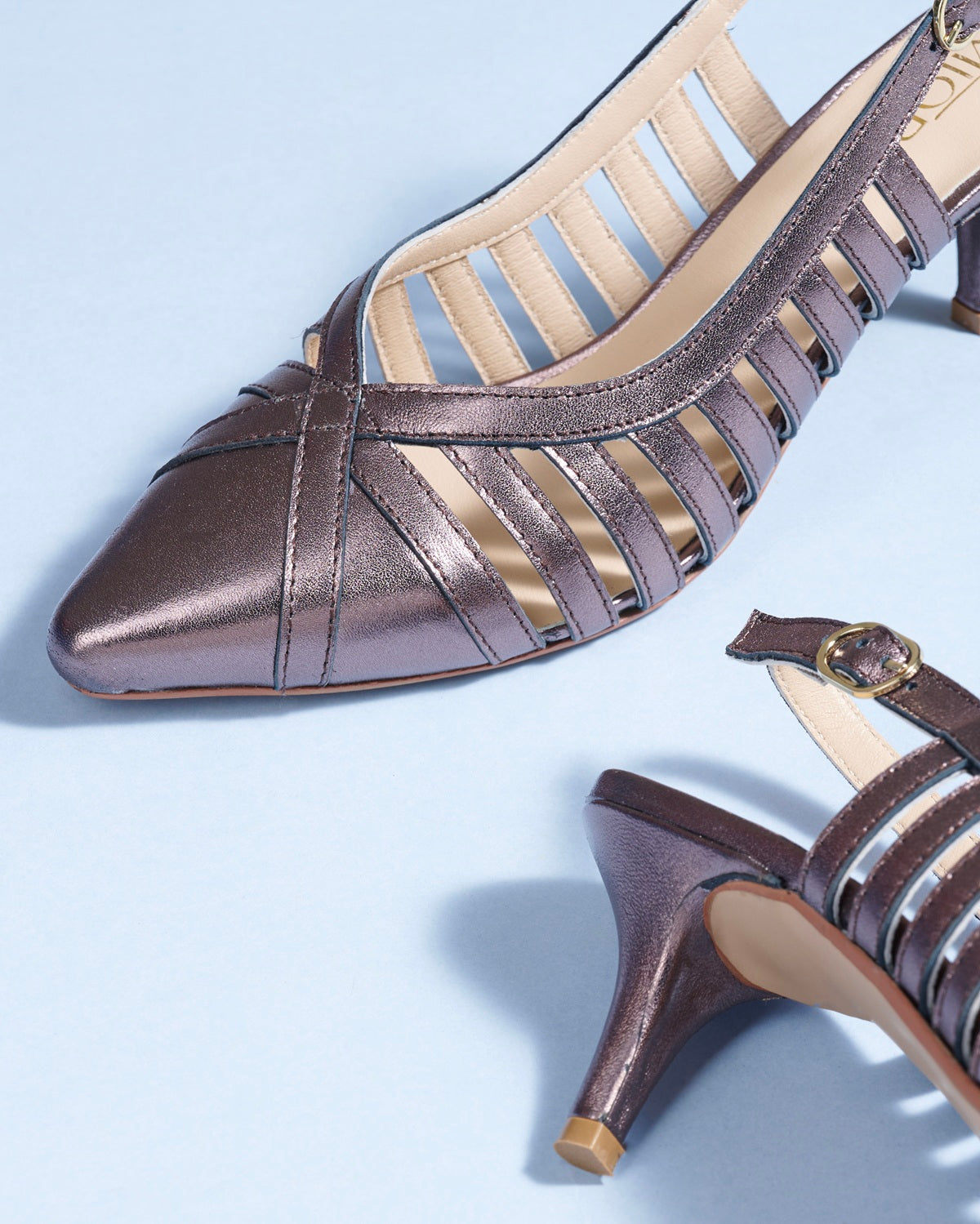Aviva Metallic Leather Stilletos