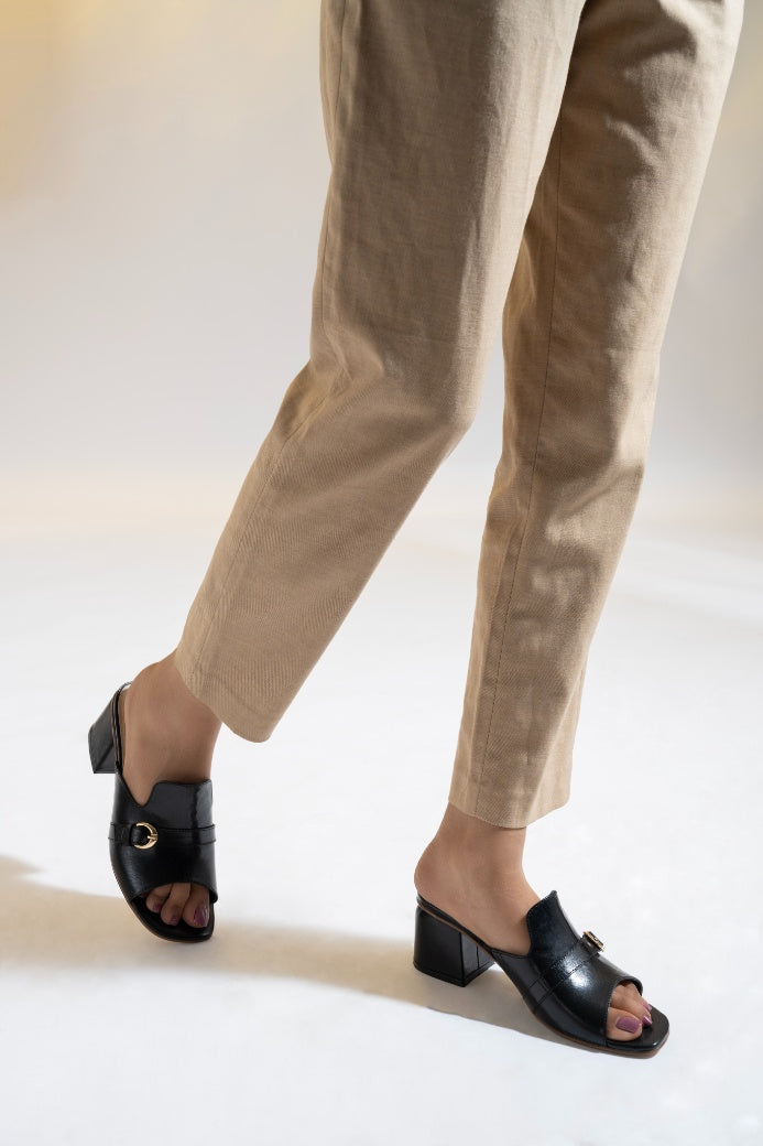 Splendor Leather Casual Block Heels