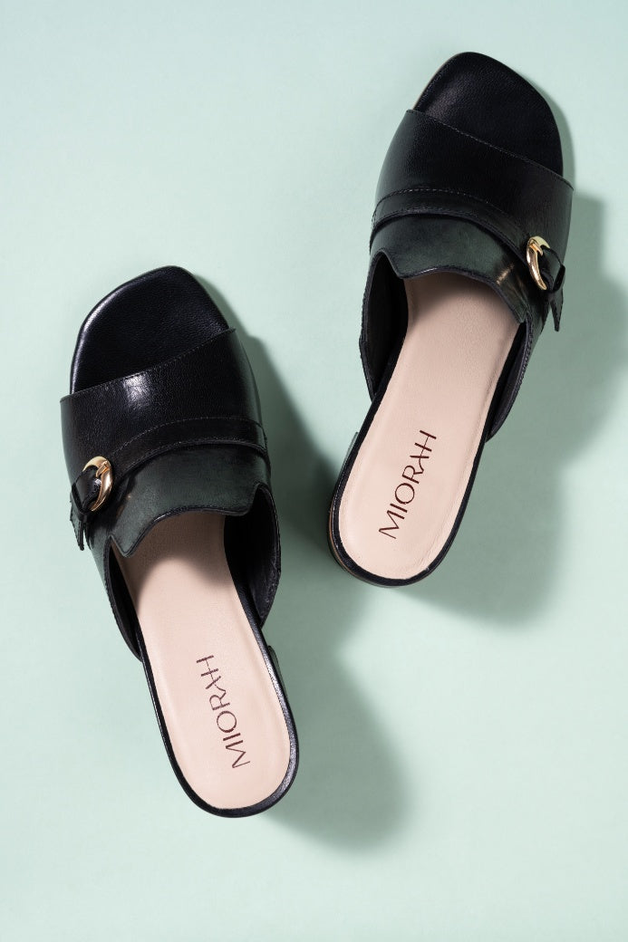 Splendor Leather Casual Block Heels