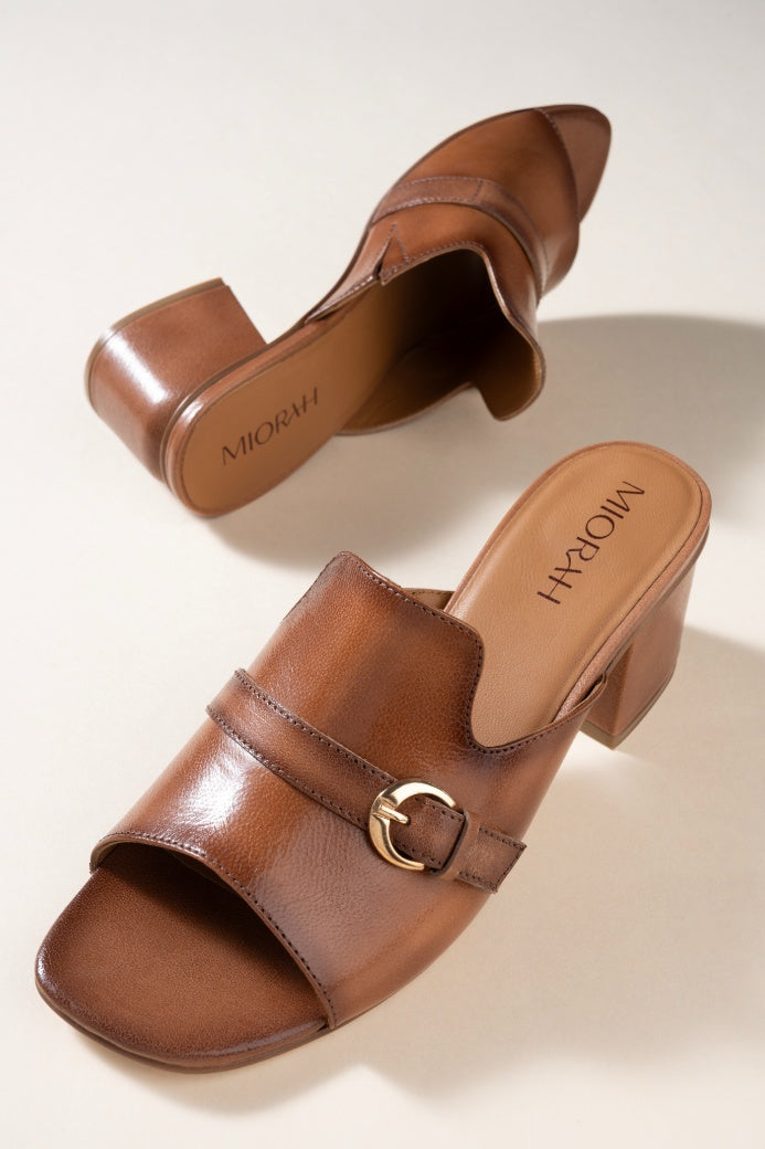 Splendor Leather Casual Block Heels