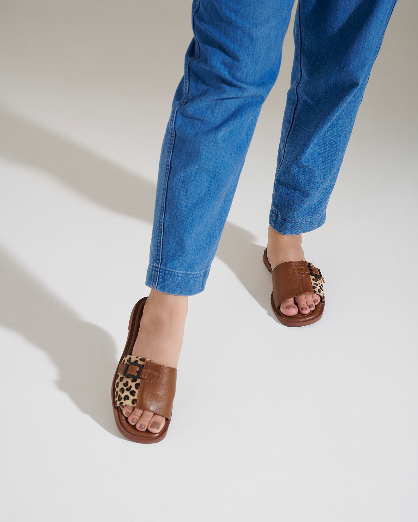 Mia Leather Buckle Flats