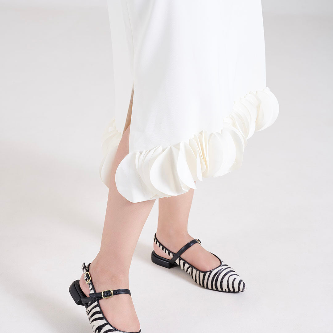 Avira Women Embellished Leather Sling Back Flat heel