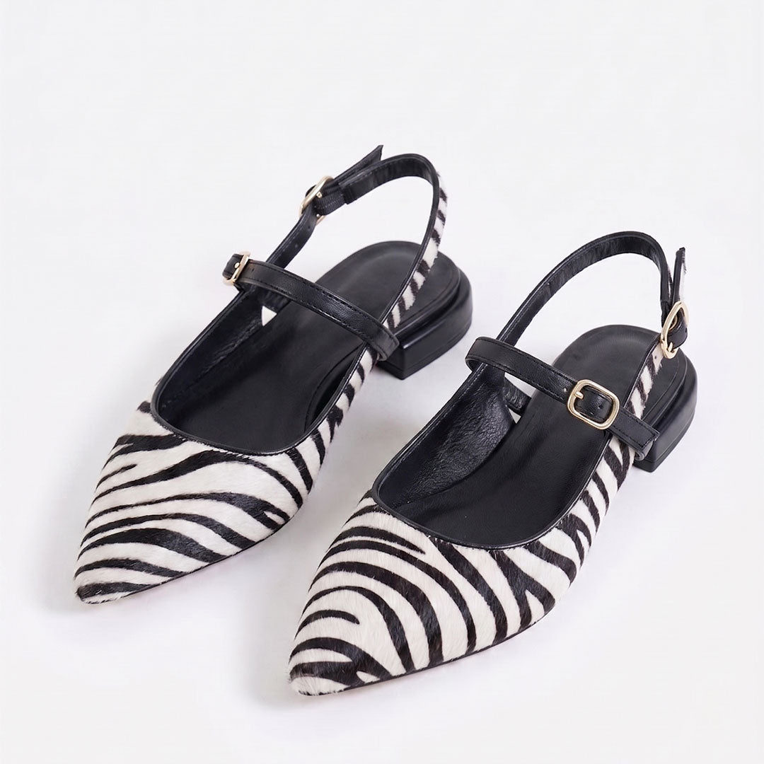 Avira Women Embellished Leather Sling Back Flat heel