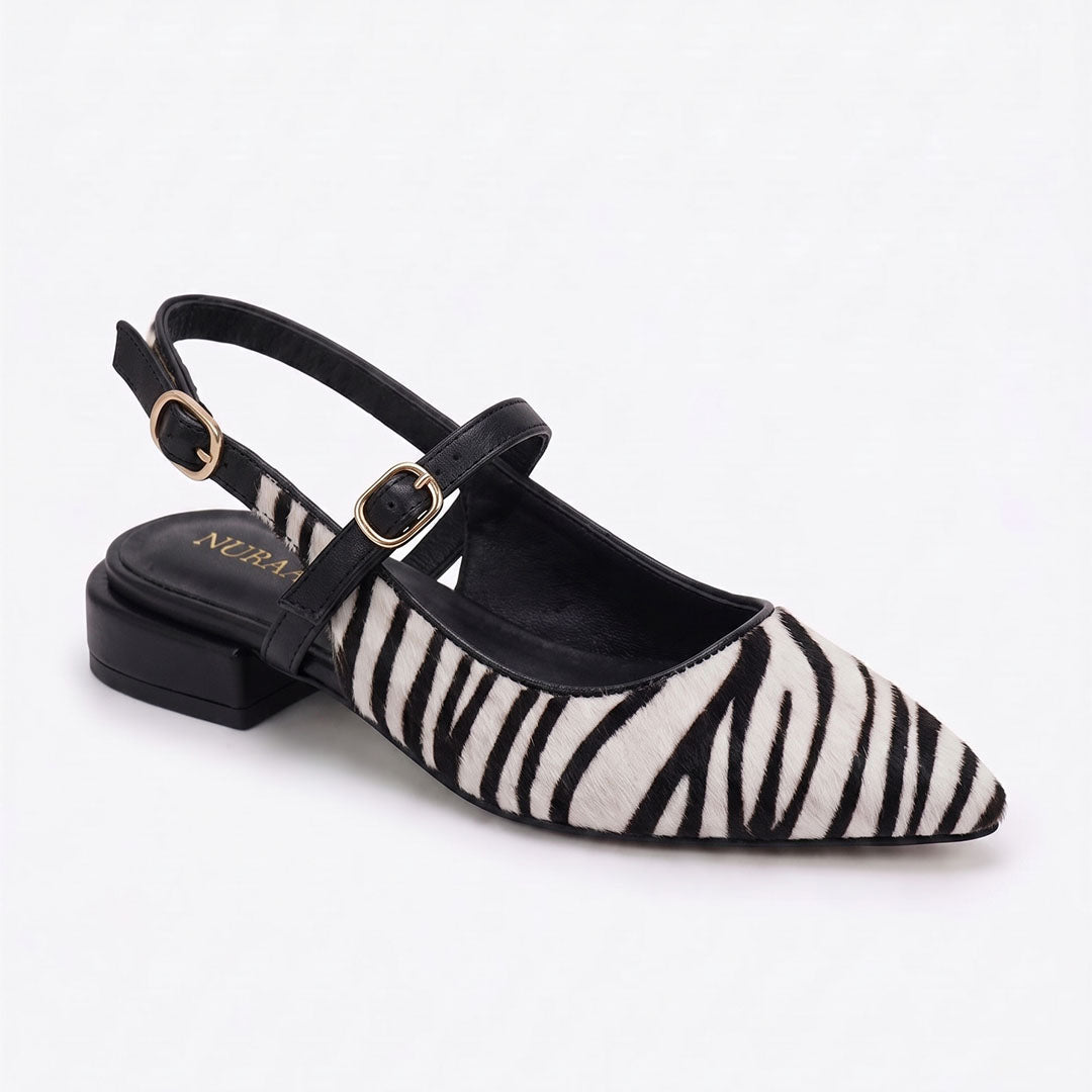 Avira Women Embellished Leather Sling Back Flat heel