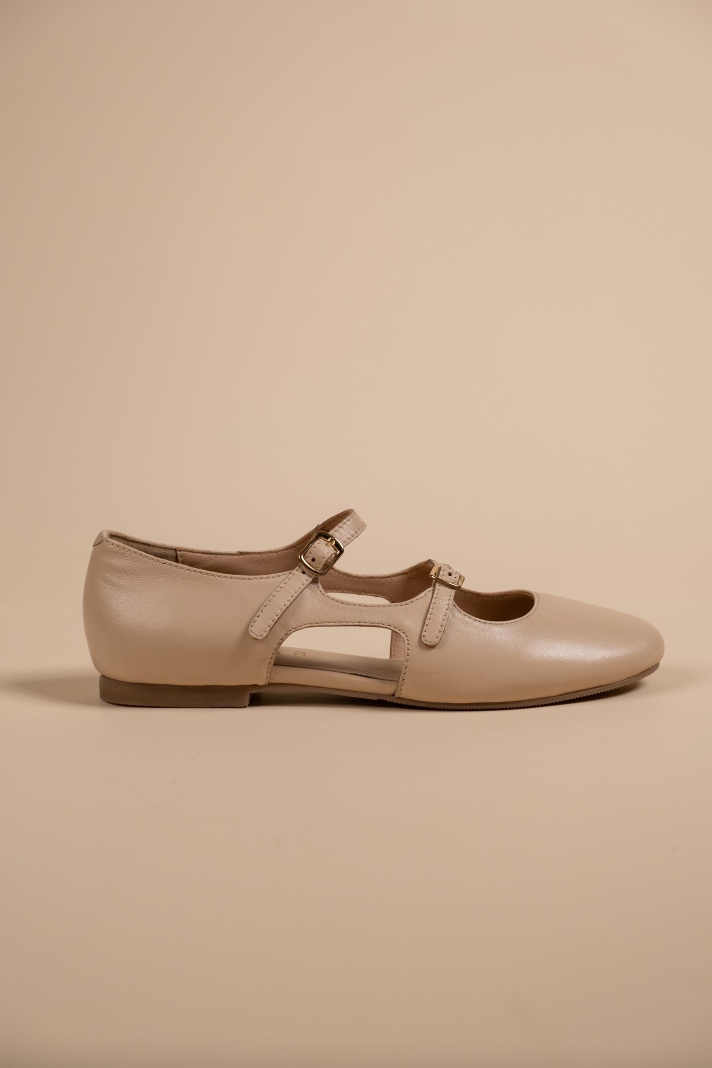 Bloss Nude Leather Ballerinas