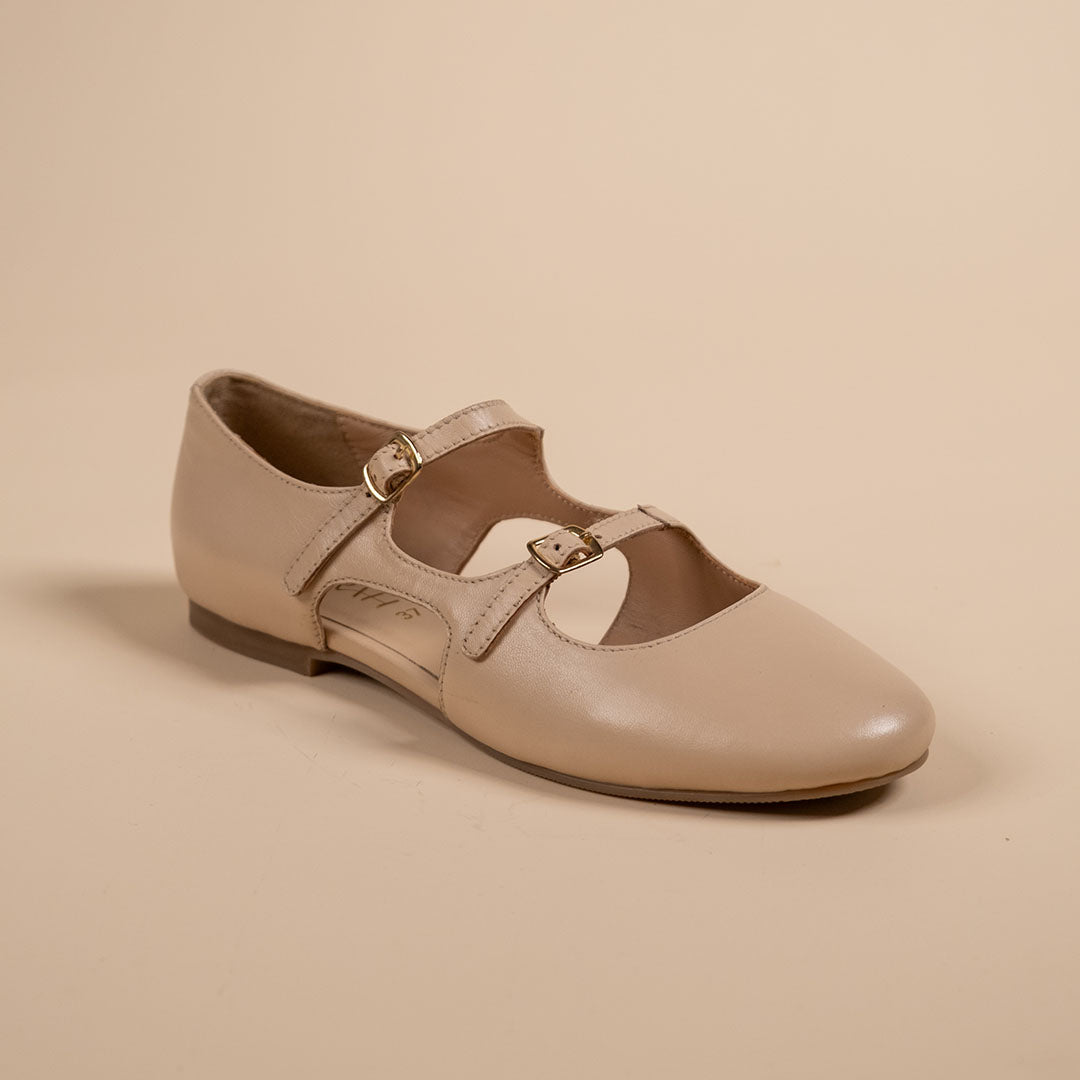 Bloss Nude Leather Ballerinas