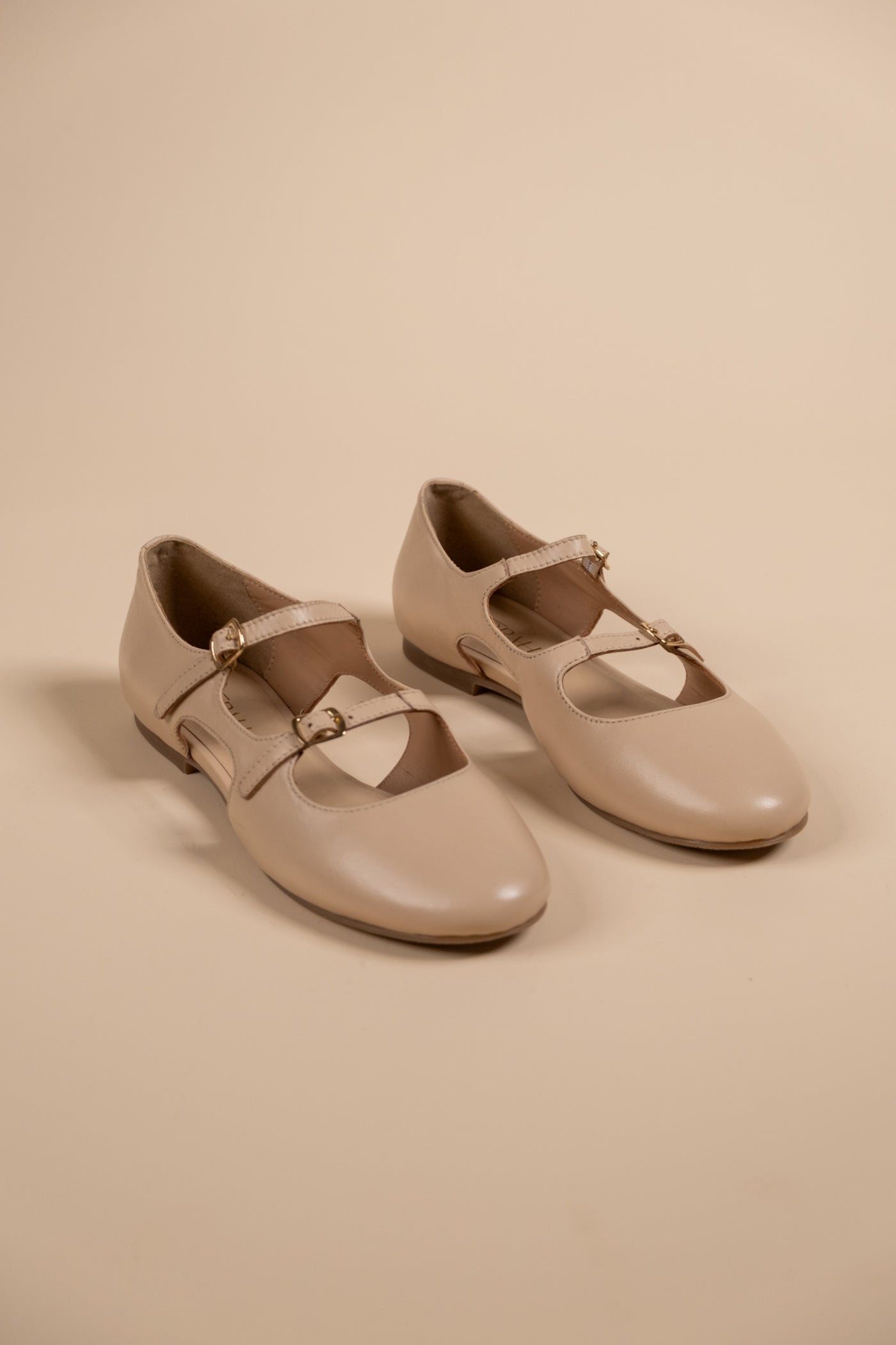 Bloss Nude Leather Ballerinas
