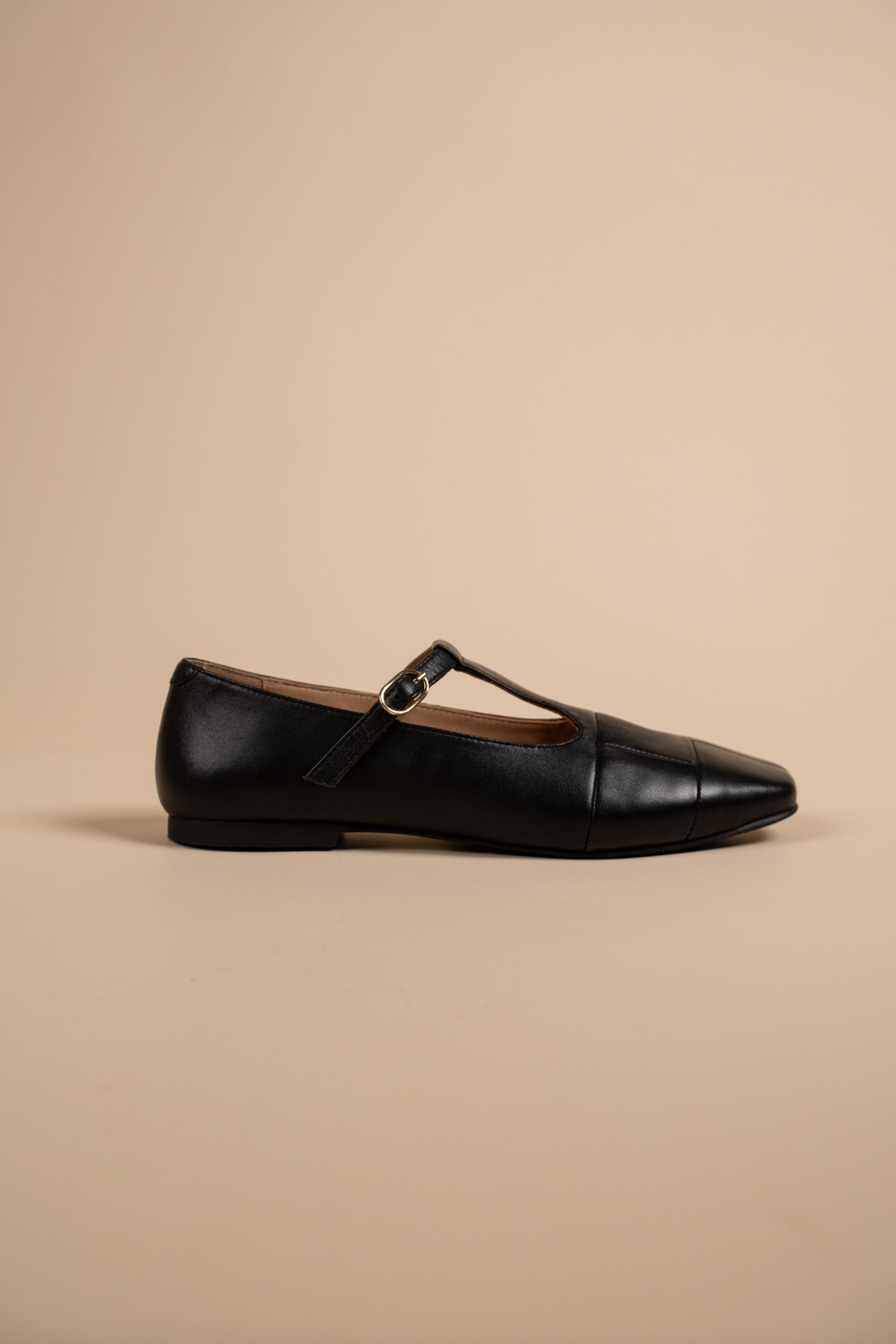Zenith Black Leather Strappy Ballerinas