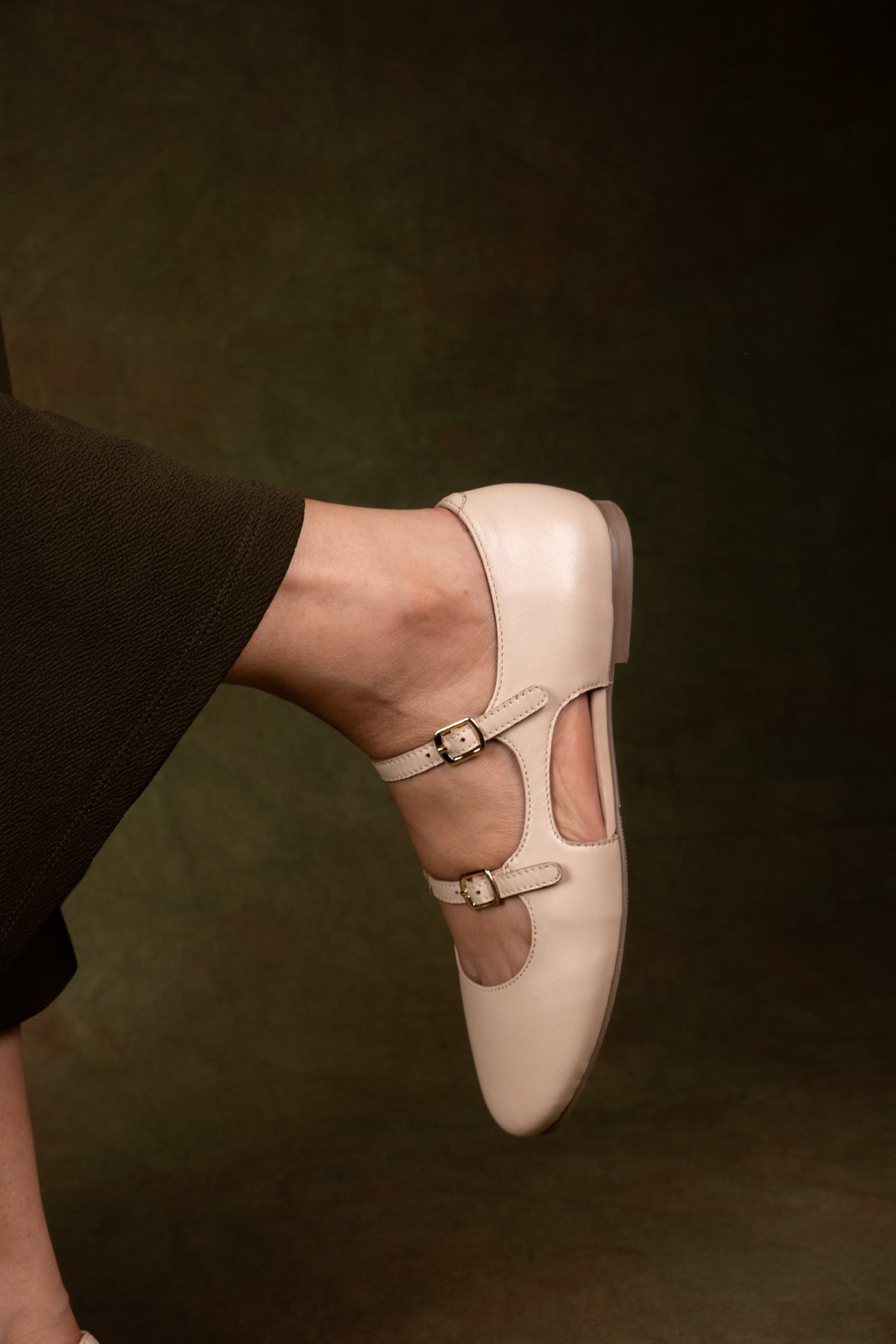 Bloss Nude Leather Ballerinas