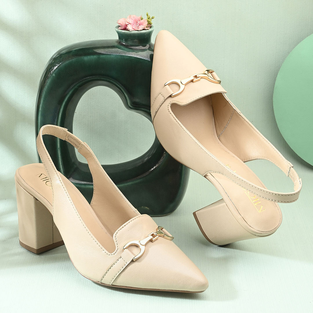 Elena Leather Block Heels