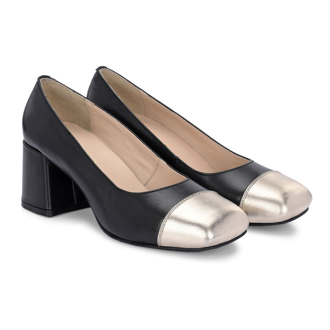 Radiant Leather Block Heels