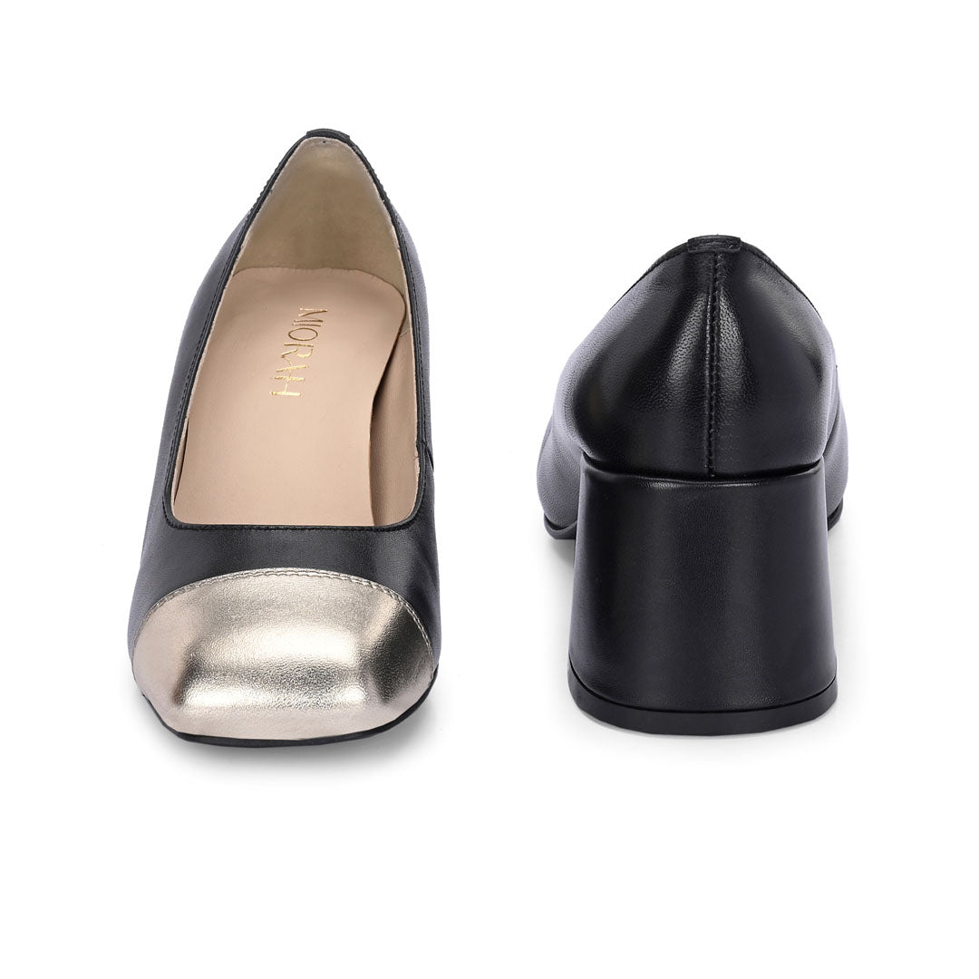 Radiant Leather Block Heels