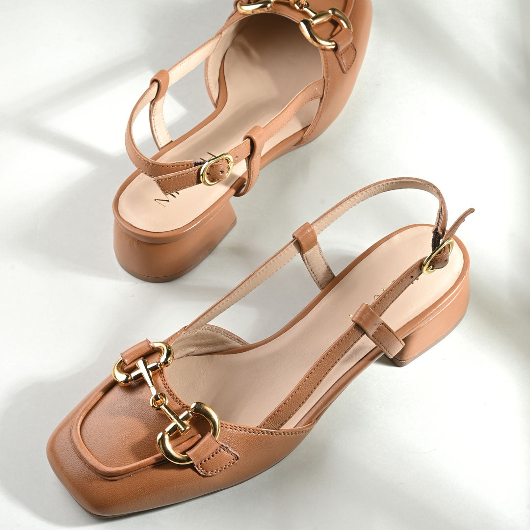 Majestic Leather Block Heels