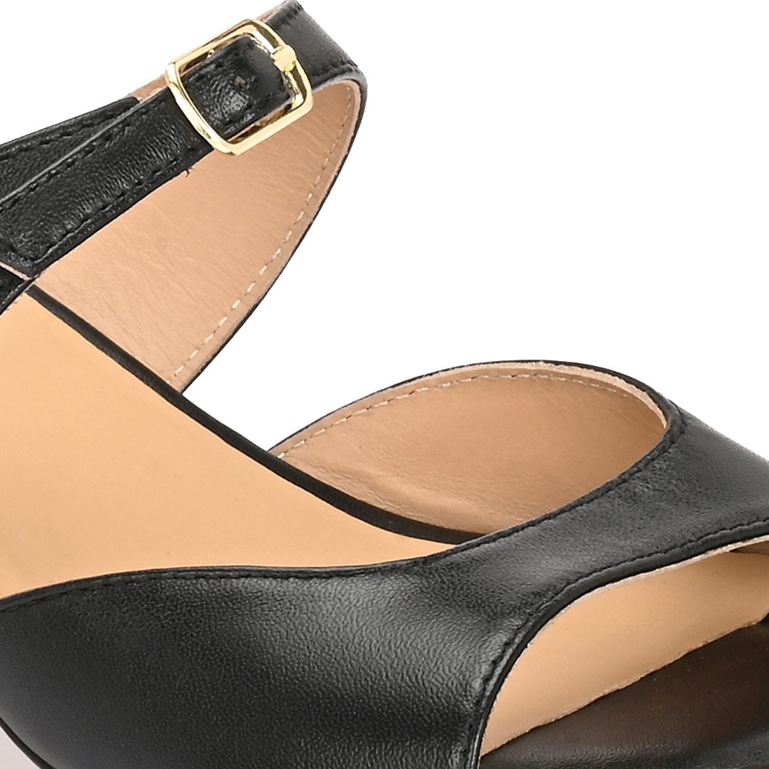 Roxy Leather Block Heels