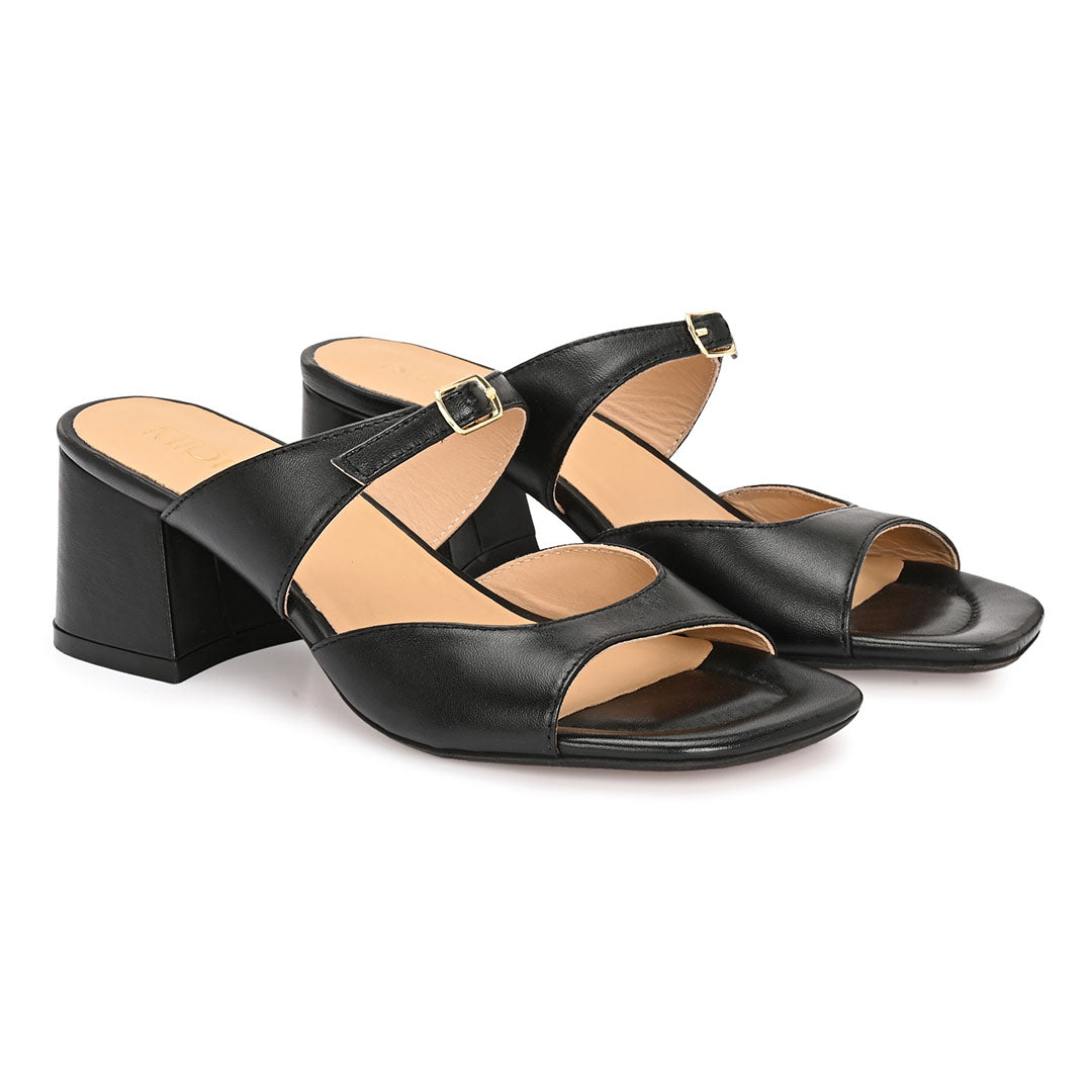 Roxy Leather Block Heels