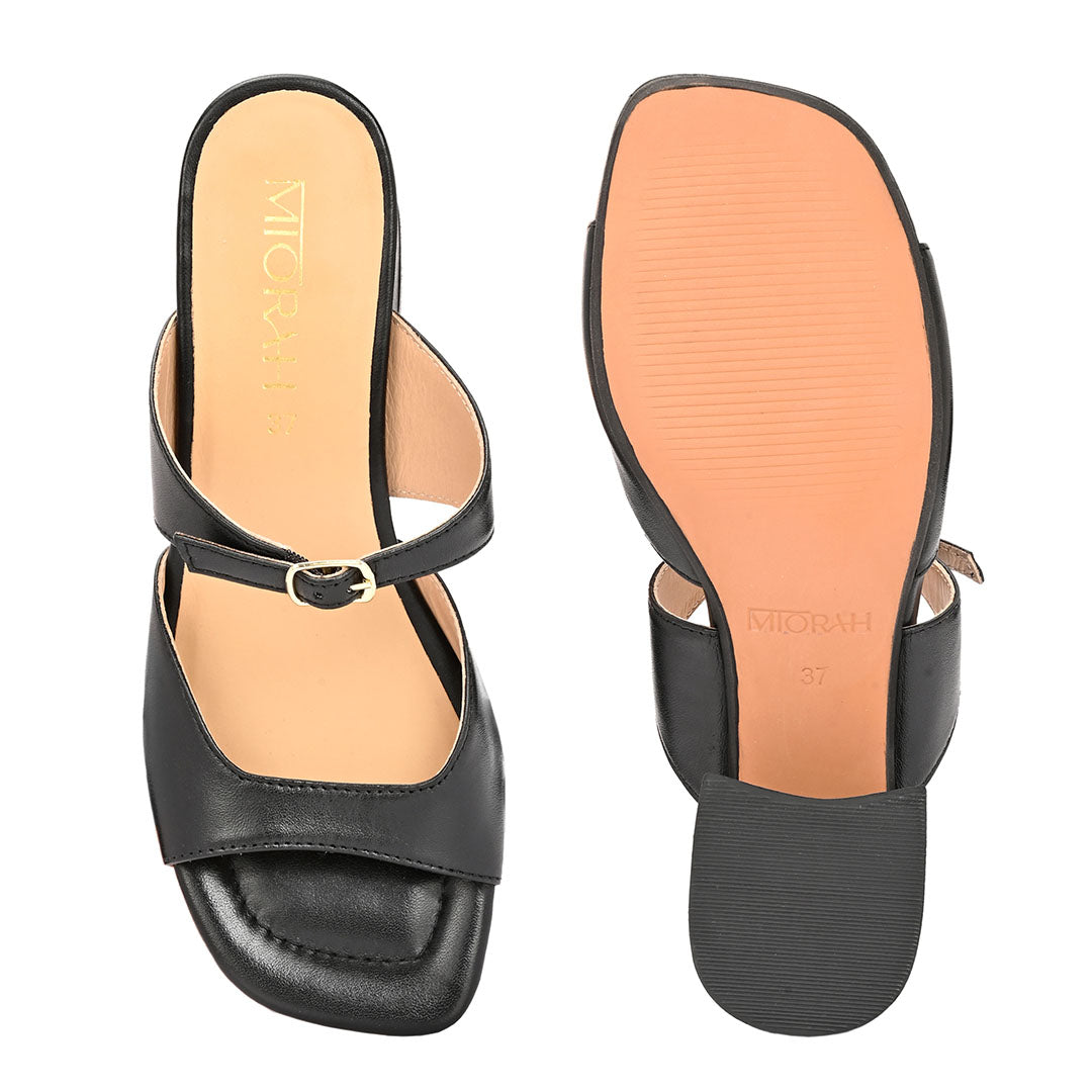 Roxy Leather Block Heels