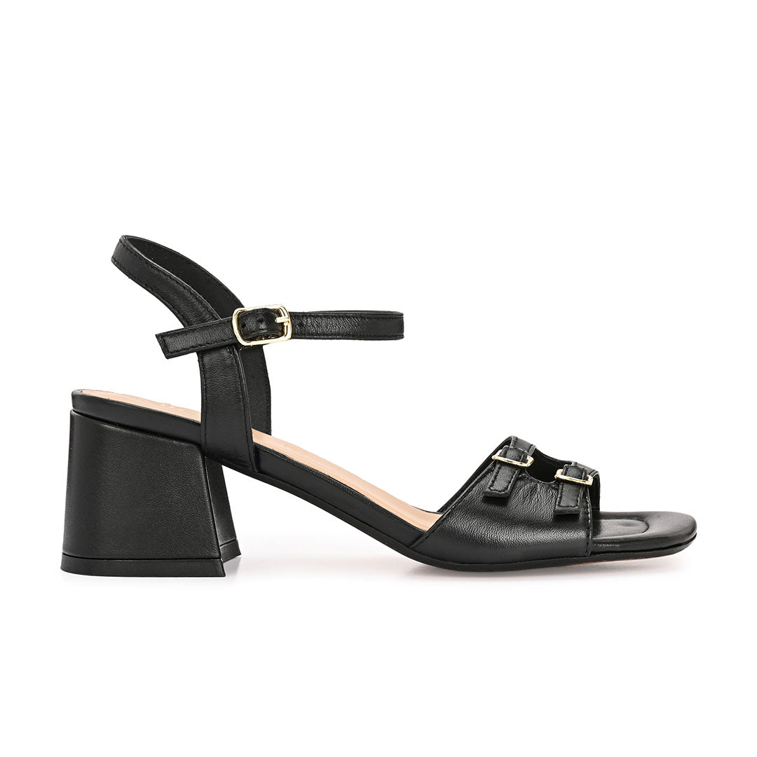 Roselle Leather Strappy Block Heels